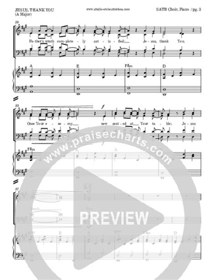Jesus Thank You Sheet Music PDF – Free Download