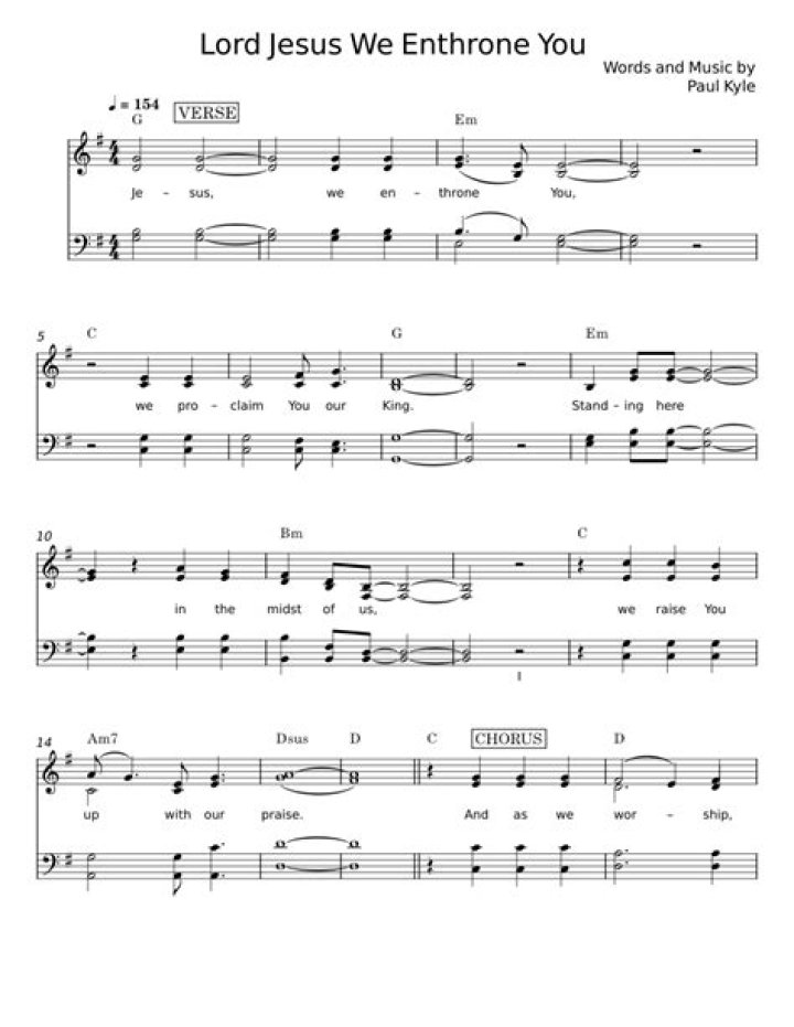 Jesus We Enthrone You Music Sheet PDF Download