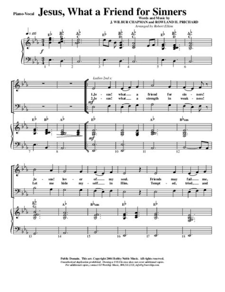 Jesus, What a Friend for Sinners – Powerful Sheet Music PDF