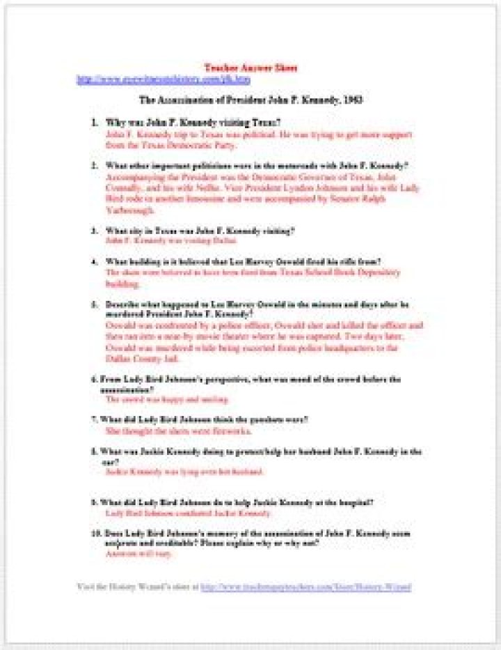 JFK Assassination Worksheet PDF: Detailed Analysis & Study Guide