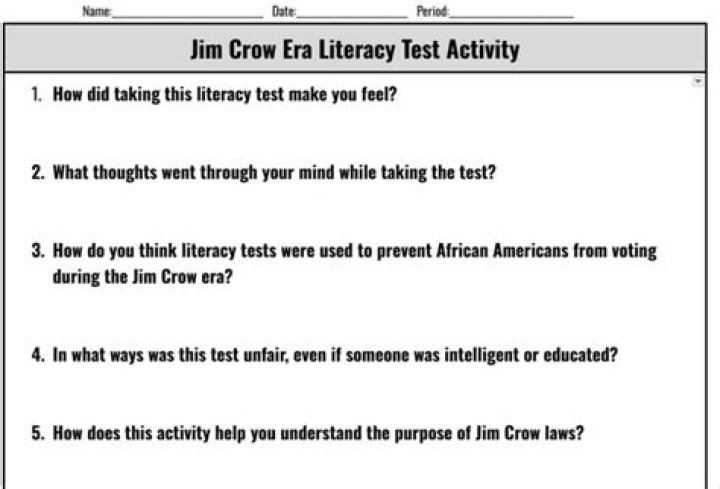 Jim Crow Literacy Test PDF Answers: Historical Insights and Analysis