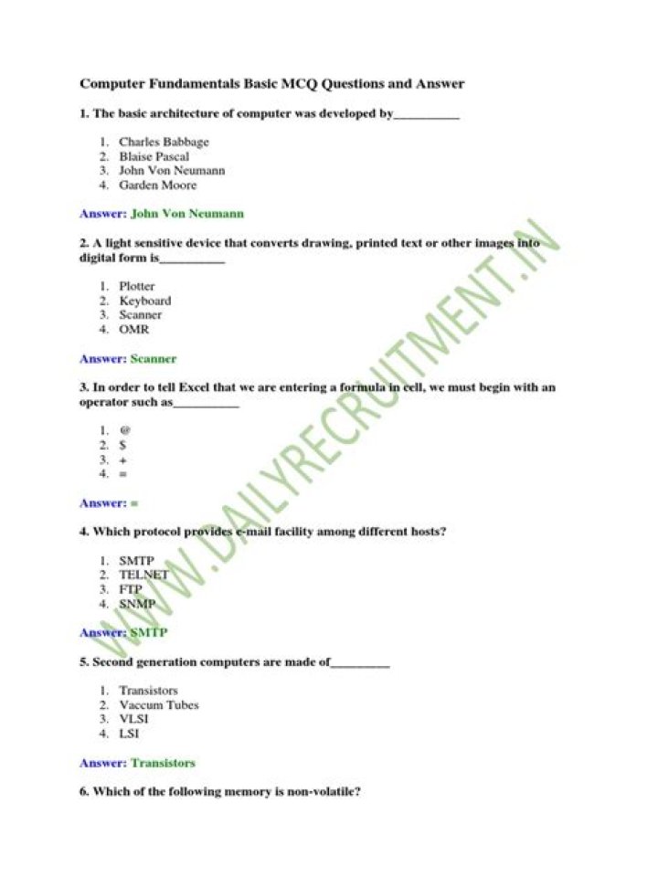 JKSSB Computer MCQ Questions PDF Download Now