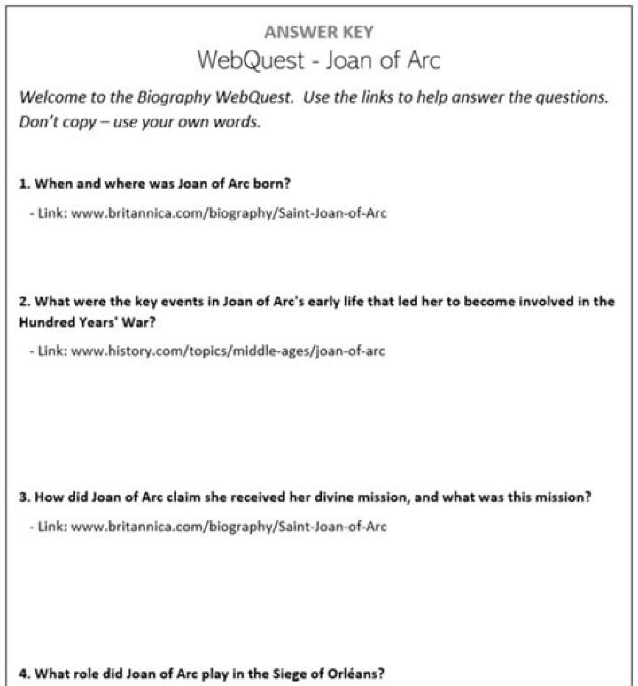 Joan of Arc: Key Questions and Answers in PDF Format