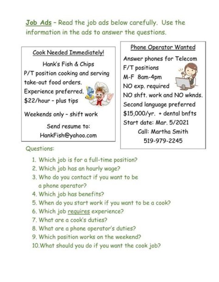 Download Free Job Advertisement Worksheet PDF – Ready-to-Use Template