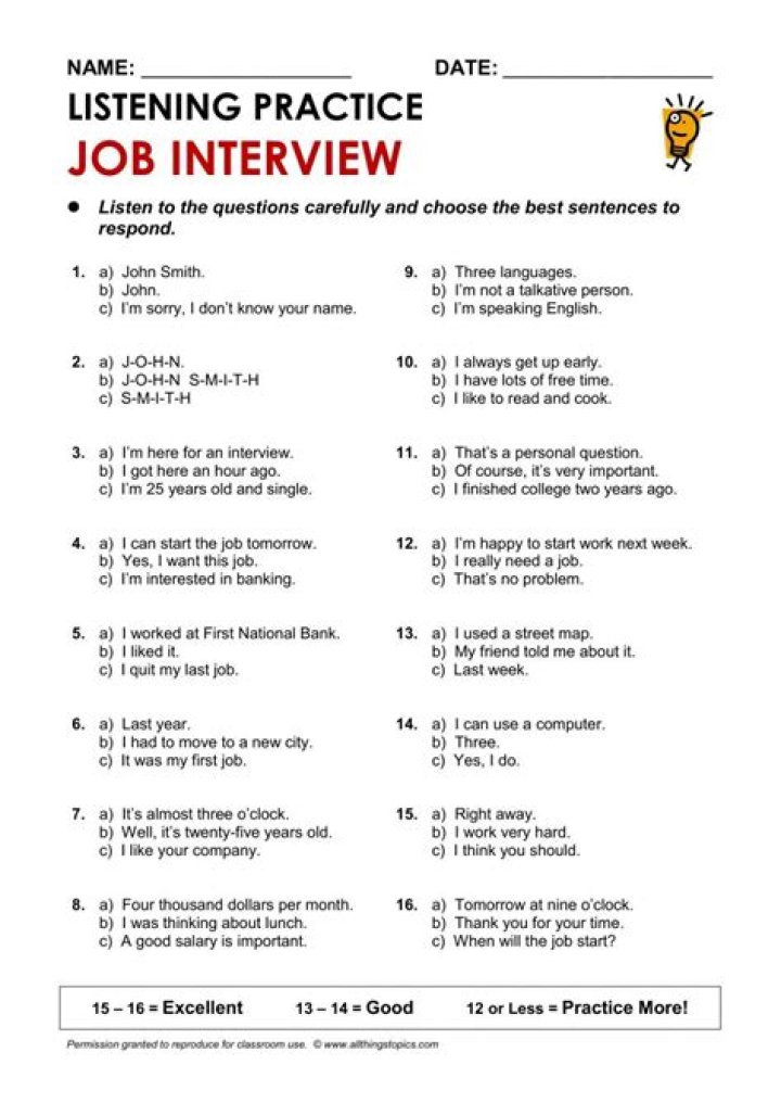 Job Interview Worksheets PDF: Boost Your Interview Success