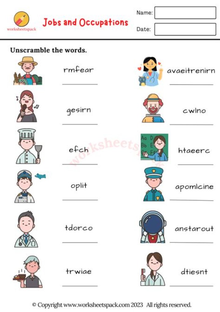 Jobs Vocabulary Worksheets PDF – Free Download