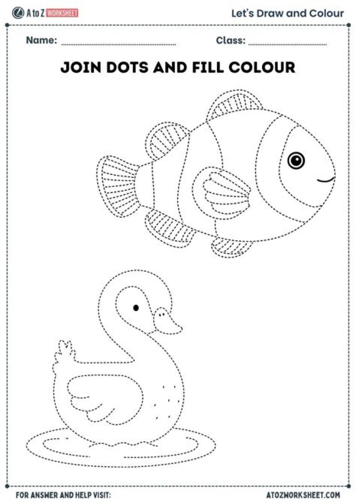 Join the Dots Worksheet for Nursery PDF Free Download