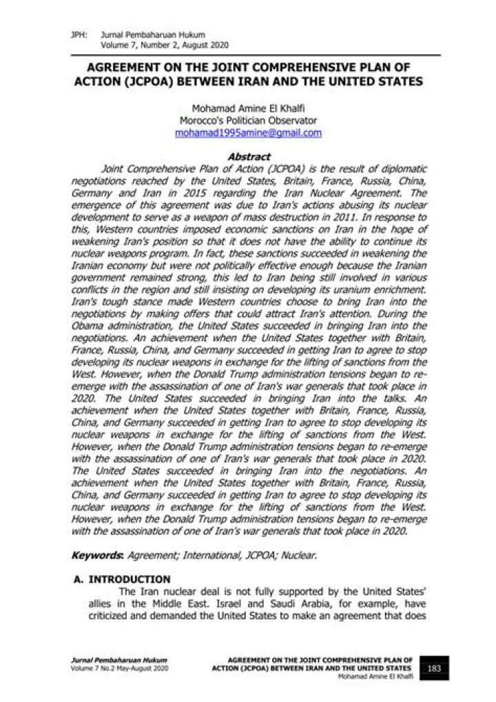 Joint Comprehensive Plan of Action PDF for Effective Collaboration