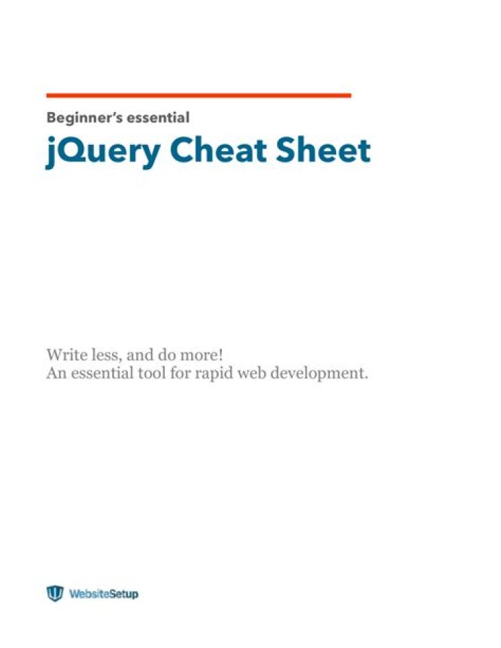 JQuery Cheat Sheet with Examples PDF – Quick Reference Guide