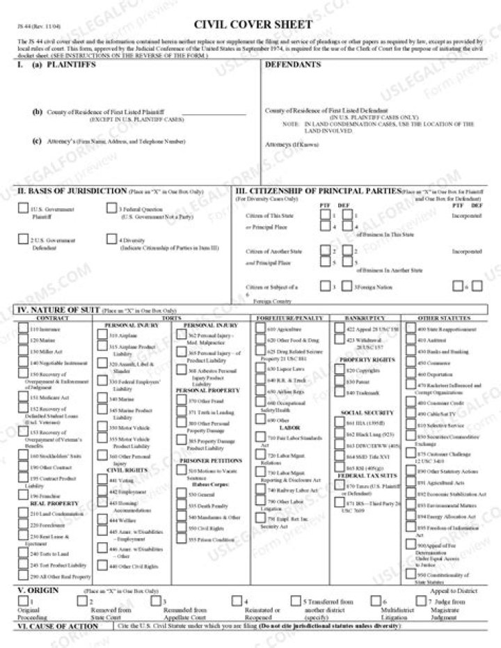 Download JS 44 Civil Cover Sheet Form PDF Easily