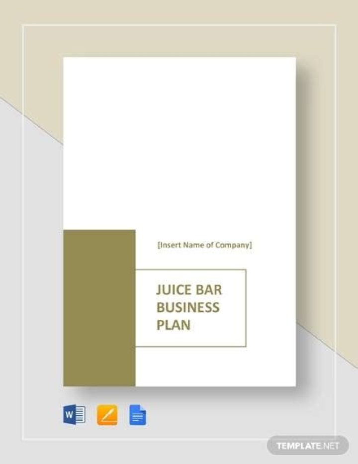 Juice Bar Business Plan Sample PDF for Launch Success