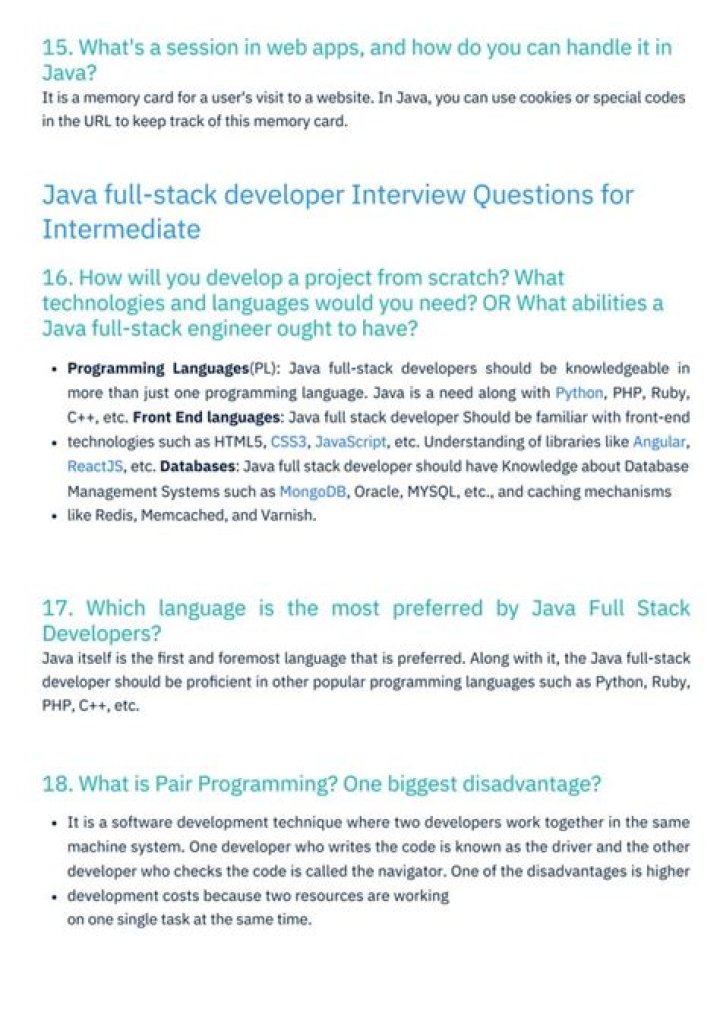 Junior Java Developer Interview Questions and Answers PDF