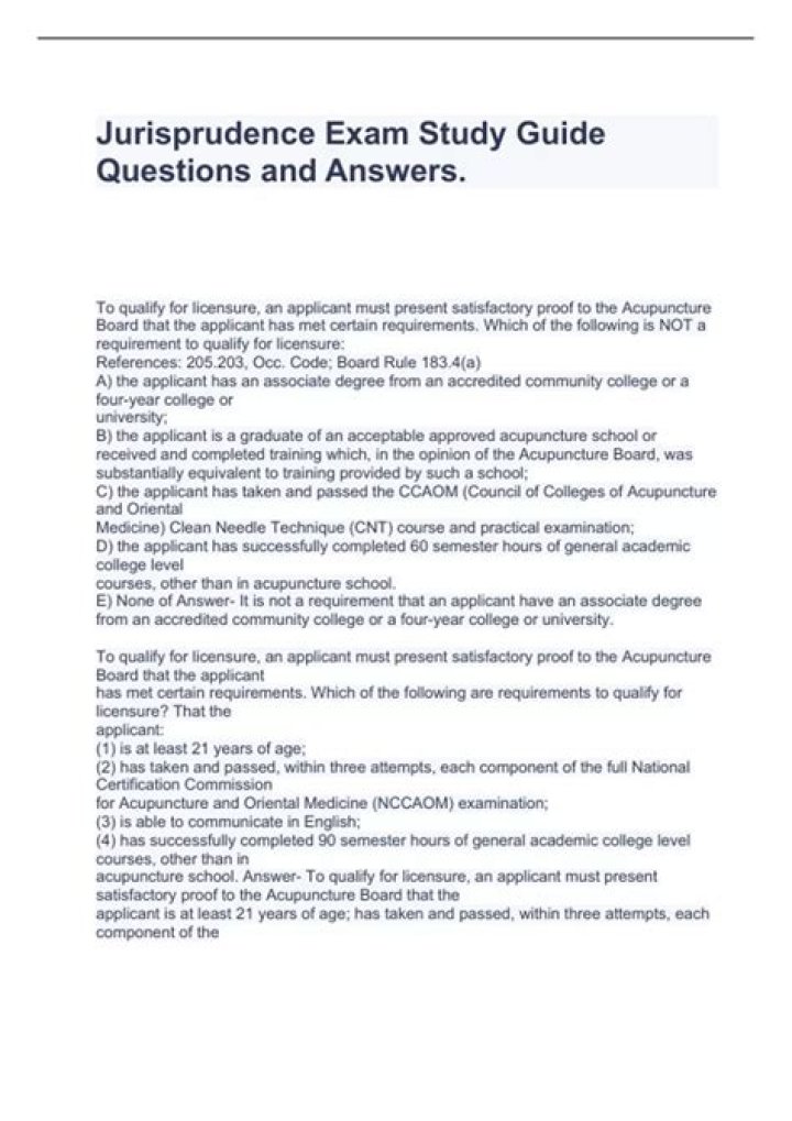 Jurisprudence Exam Answers PDF – Complete Step-by-Step Solutions