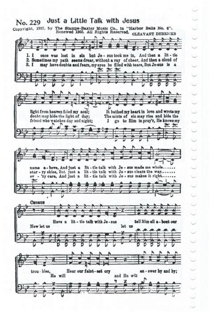 Just a Little Talk with Jesus Sheet Music PDF – Easy Devotional Piano