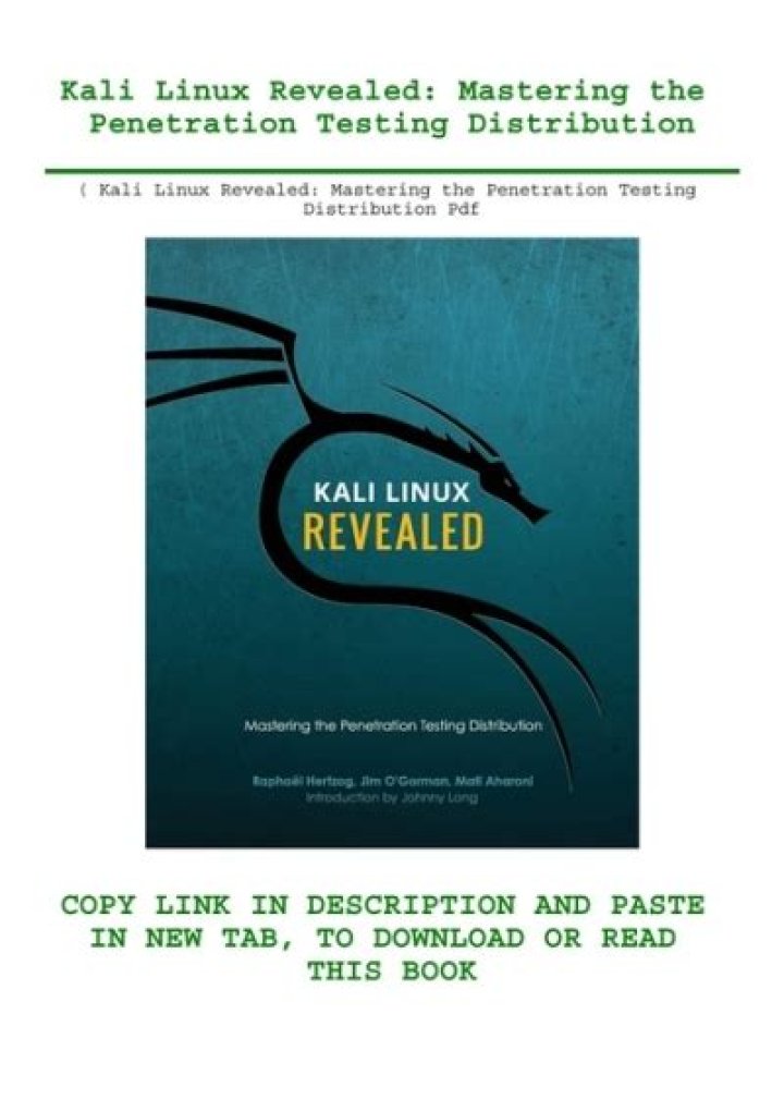 Kali Linux Revealed: Master Penetration Testing with the Official Distribution PDF