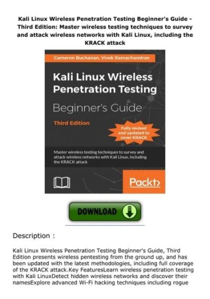 Kali Linux Wireless Penetration Testing: Beginner's Guide PDF for Safe Network Hacking