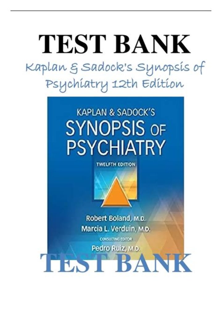 Kaplan and Sadock’s Psychiatry Test Bank Synopsis PDF: Comprehensive Study Guide