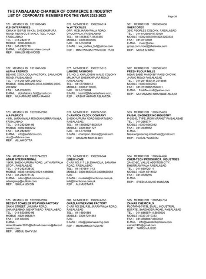 Karachi Chamber of Commerce Members List PDF – Download Full Directory