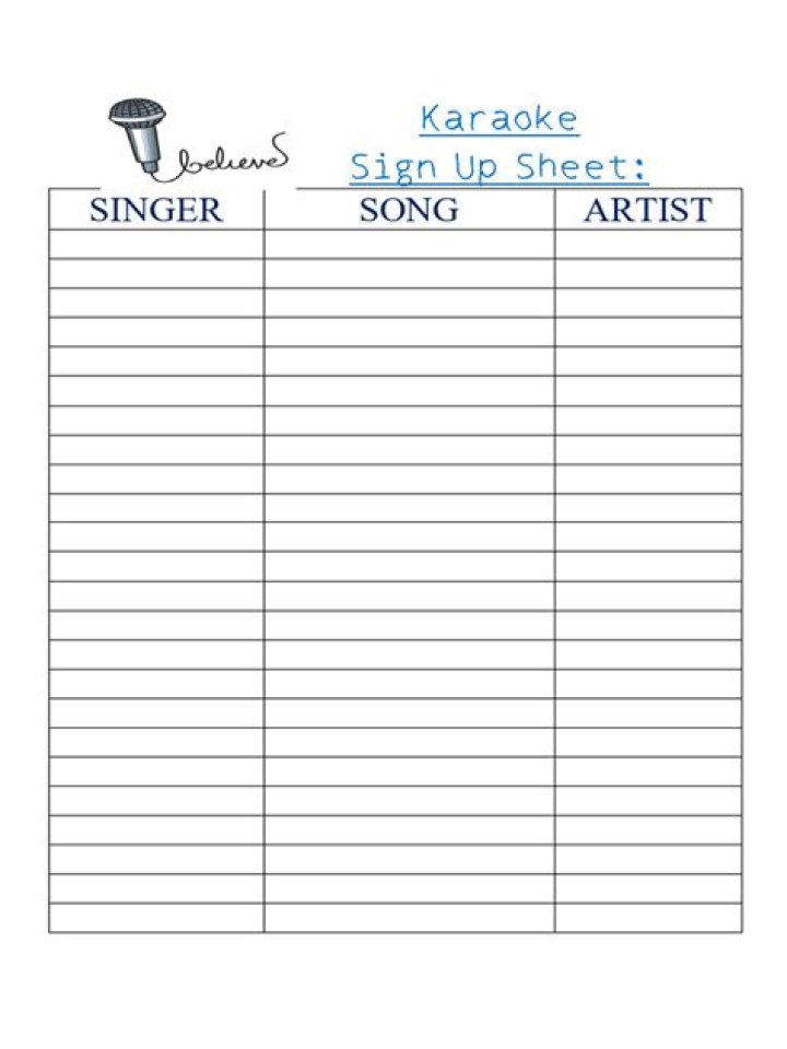 Free Karaoke Sign-Up Sheet PDF for Instant Access