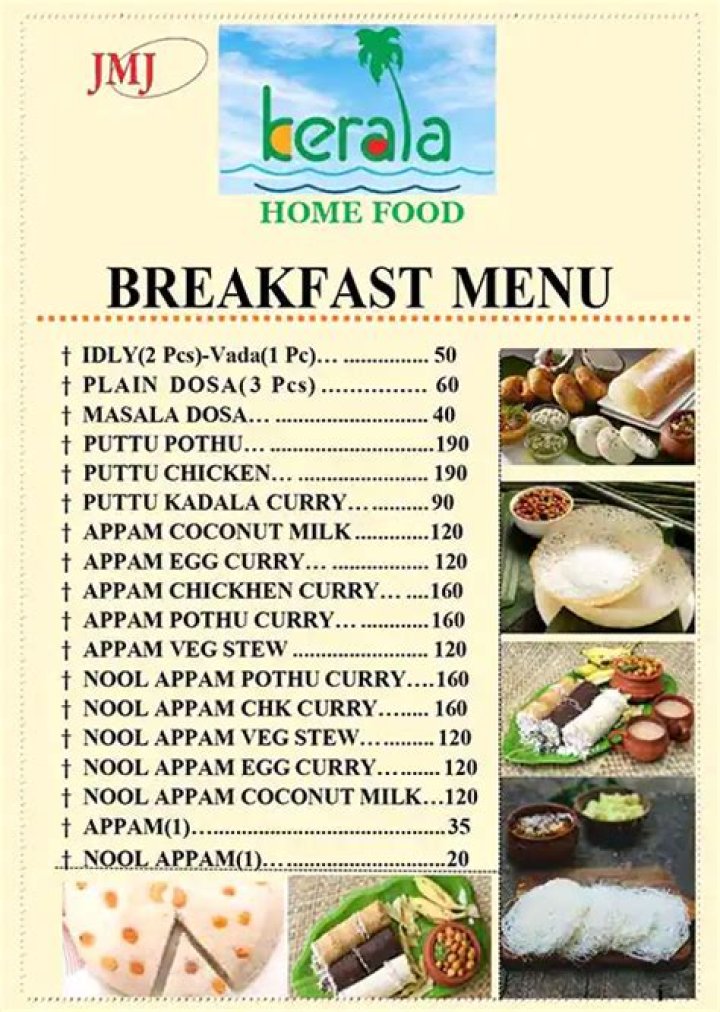Kerala Breakfast Menu List PDF – Authentic Traditional Recipes