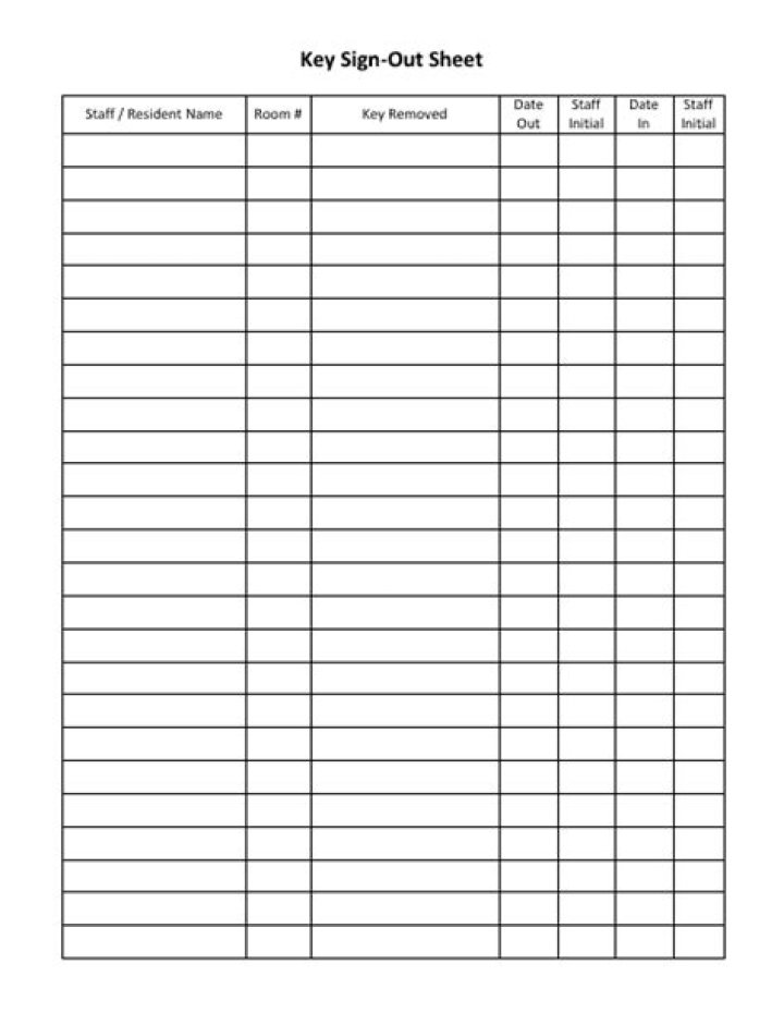 Essential Key Sign Out Sheet PDF for Safe Workplace Exit Procedures