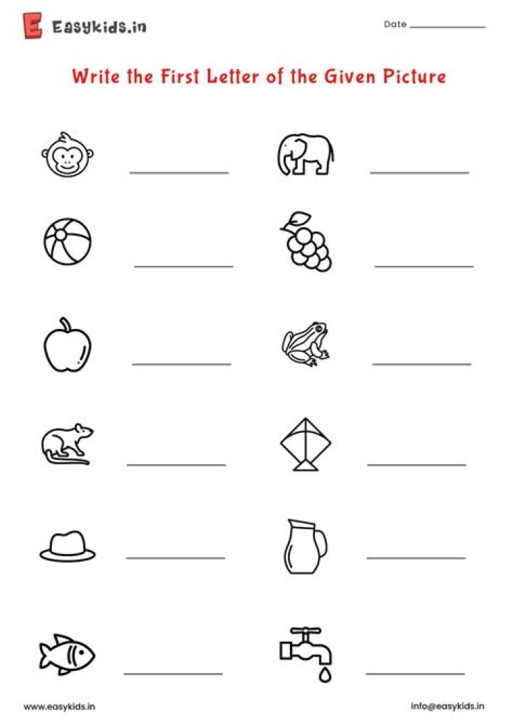 Free Printable KG Class Worksheet PDF for Early Learners