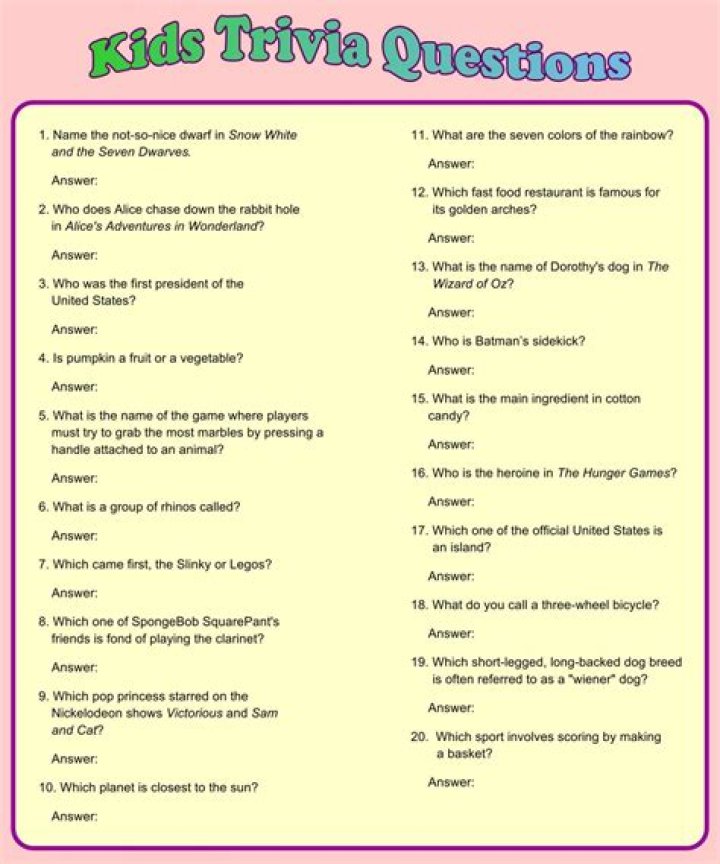 Kids Trivia Questions & Answers PDF – Fun & Educational Quiz Book for Children