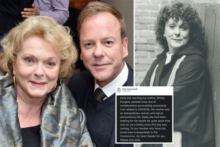 Kiefer Sutherland reveals his actress mom Shirley Douglas has died at