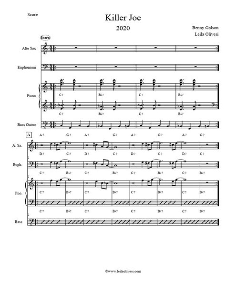 Killer Joe Lead Sheet PDF – Free Guitar Lead Sheet for Rock Players