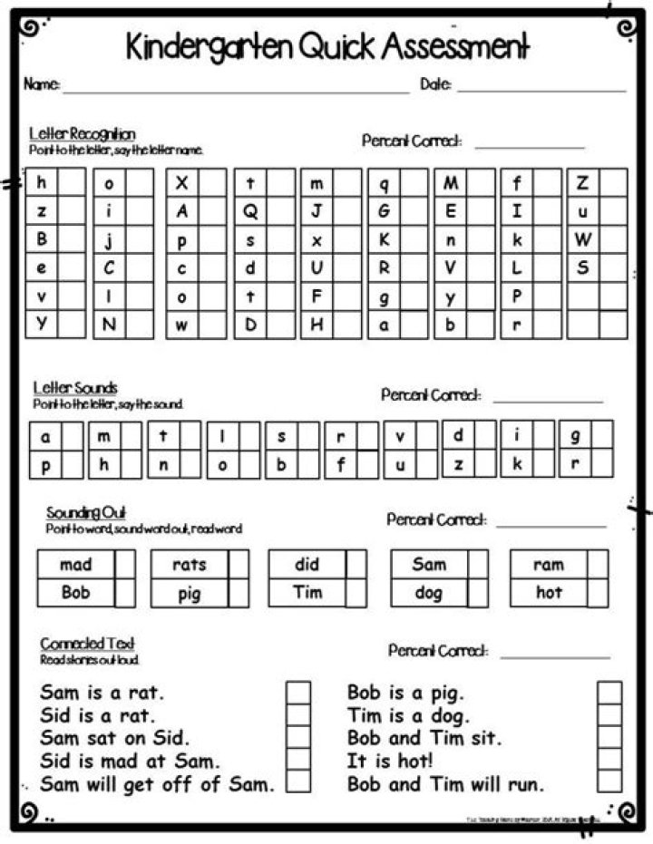 Free Kindergarten Assessment Worksheets PDF – Ready-to-Print Activities