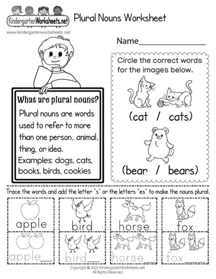Free Kindergarten English Grammar Worksheets PDF for Home Practice