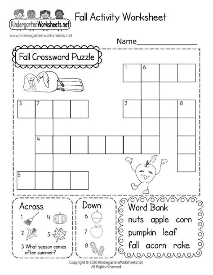 Kindergarten Fall Worksheets PDF: Fun Learning Activities for Fall Season