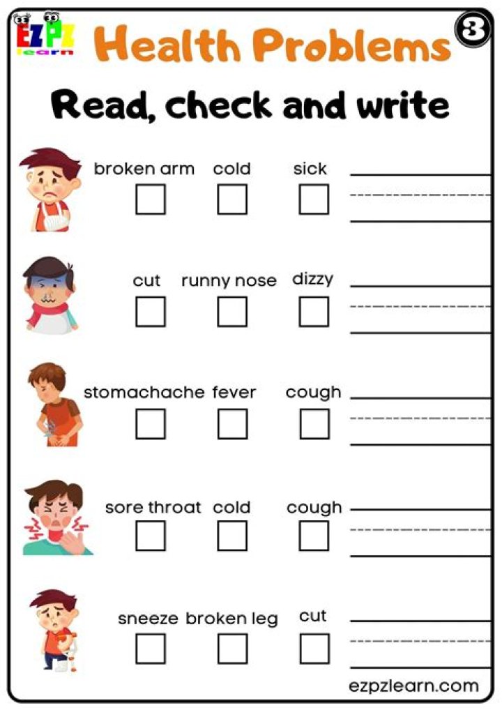 Free Kindergarten Health Worksheets PDF for Healthy Early Learning