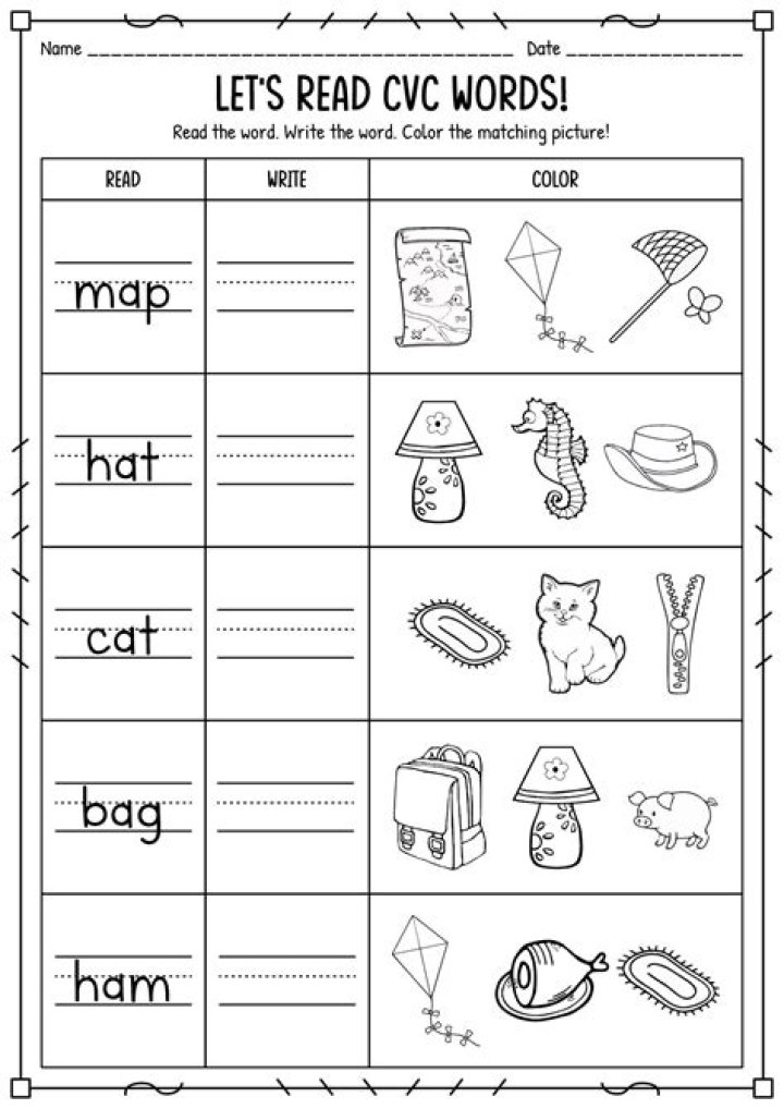 Free Kindergarten Language Arts Worksheets PDF – Print & Download