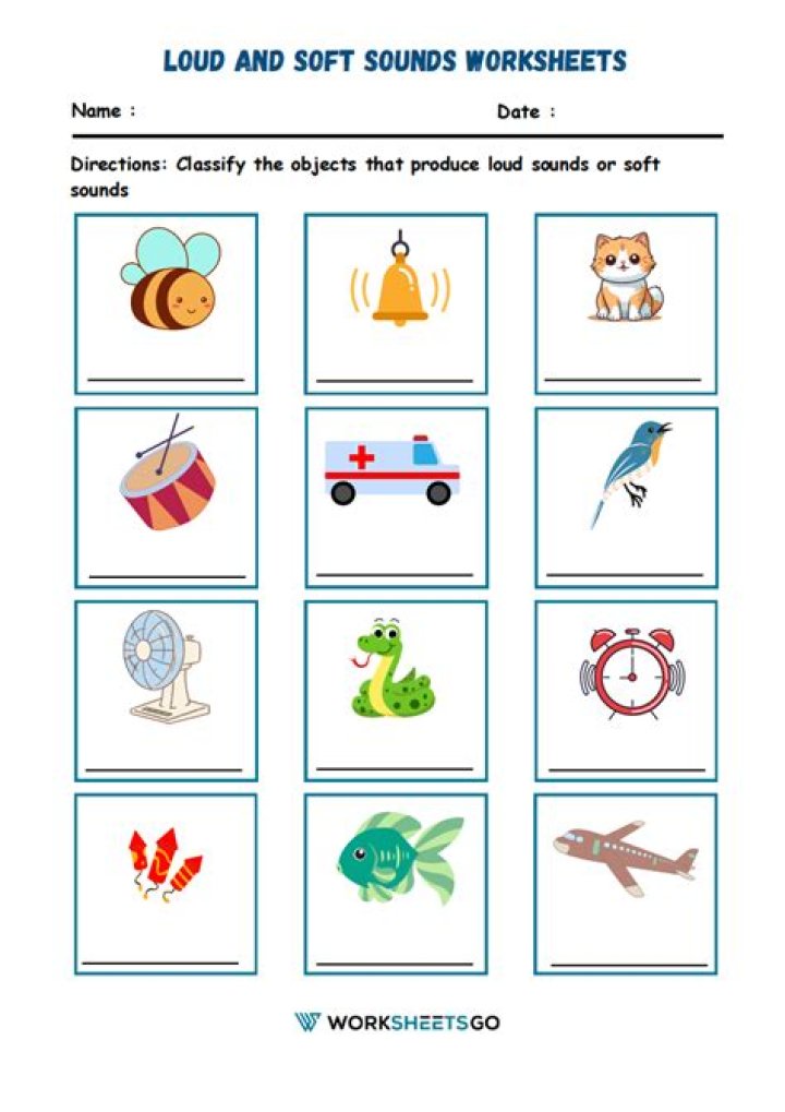 Kindergarten Loud and Soft Sounds Worksheet PDF – Calming Sounds Activities
