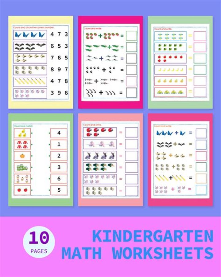 Free Kindergarten Math Worksheets PDF – Instant Download