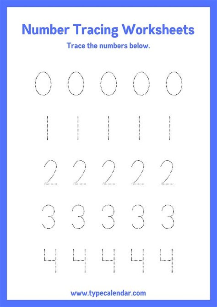 Free Kindergarten Number Tracing Worksheets PDF for Early Learning