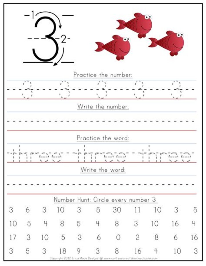 Free Kindergarten Number Writing Worksheets PDF for Early Math Practice