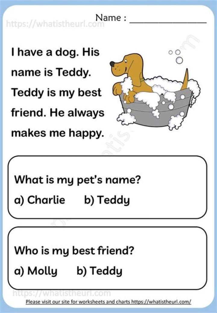 Free Kindergarten Reading Comprehension Worksheets PDF for Early Learners