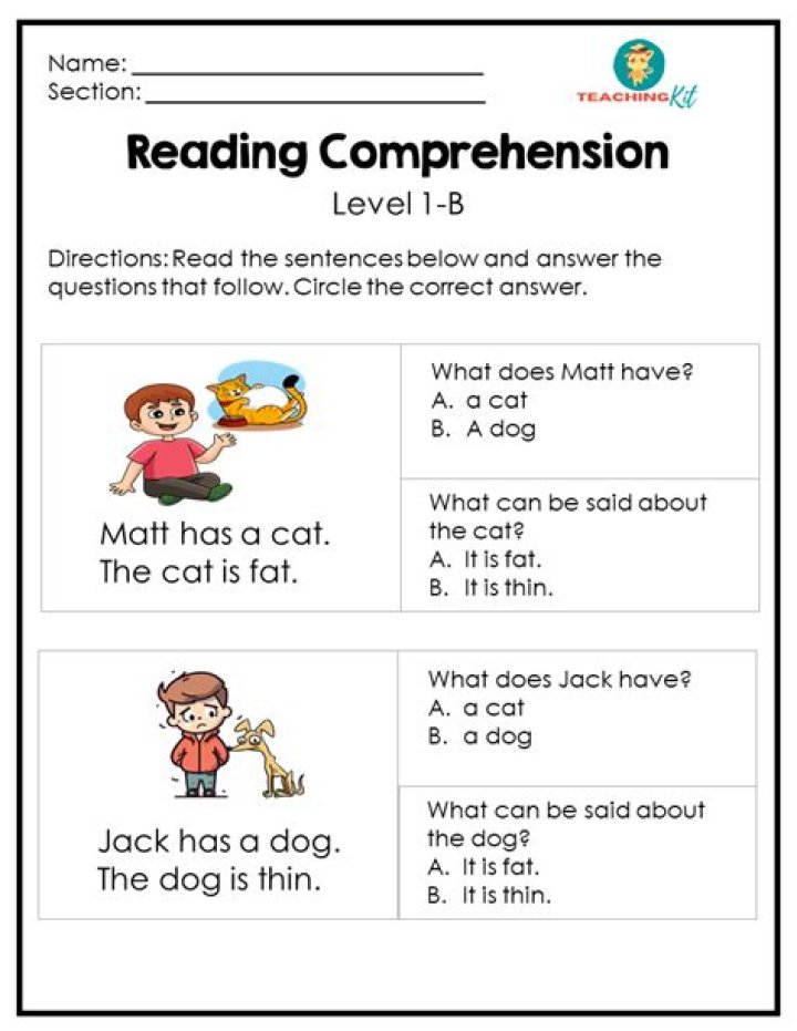 Free Kindergarten Reading Worksheets PDF for Early Literacy
