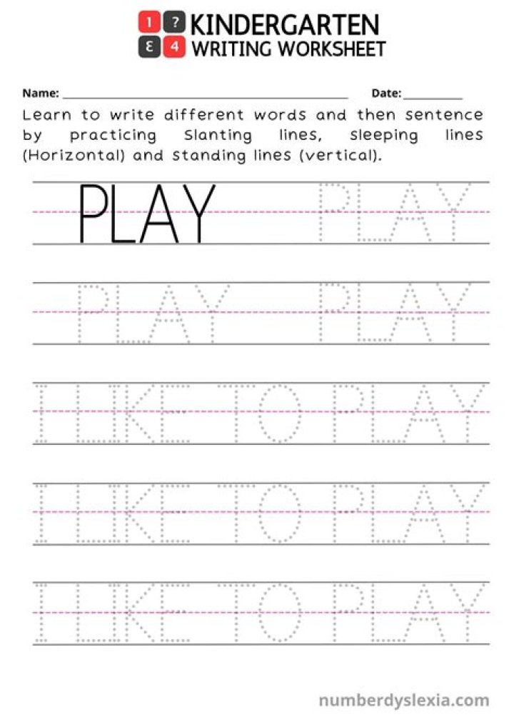 Free Kindergarten Writing Worksheets PDF – Download Now