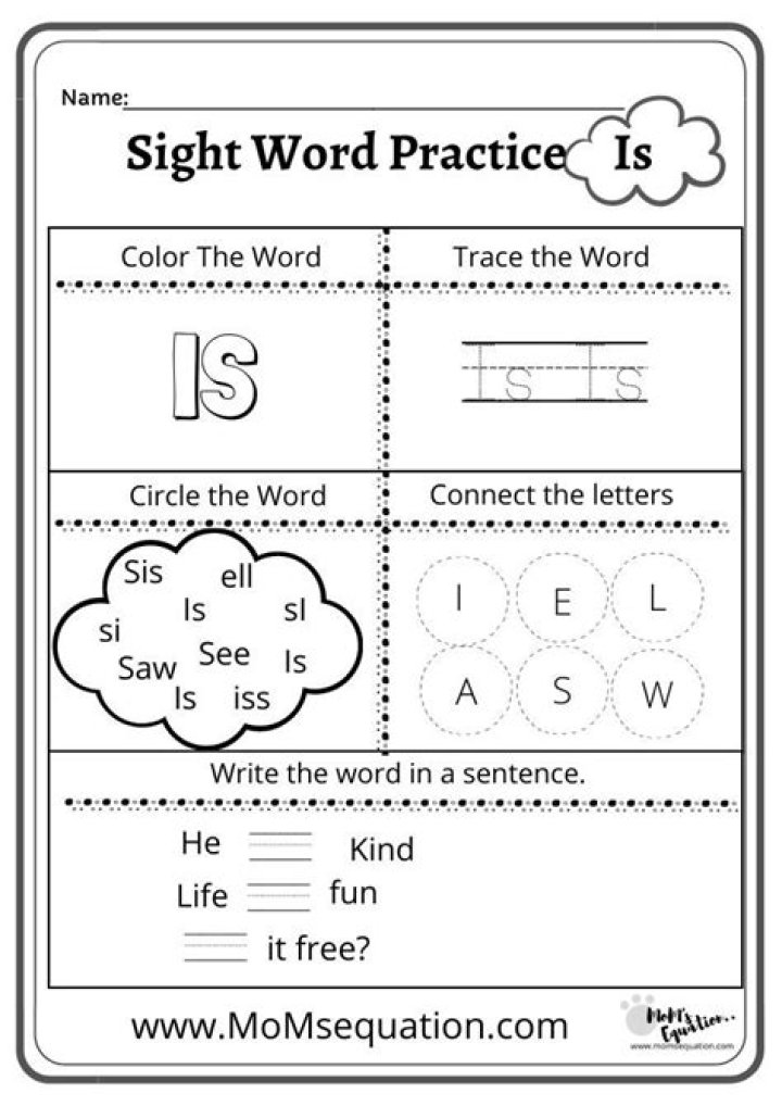 Kindergartener Kindergarten Sight Words Worksheets PDF – Printable Early Literacy Resources