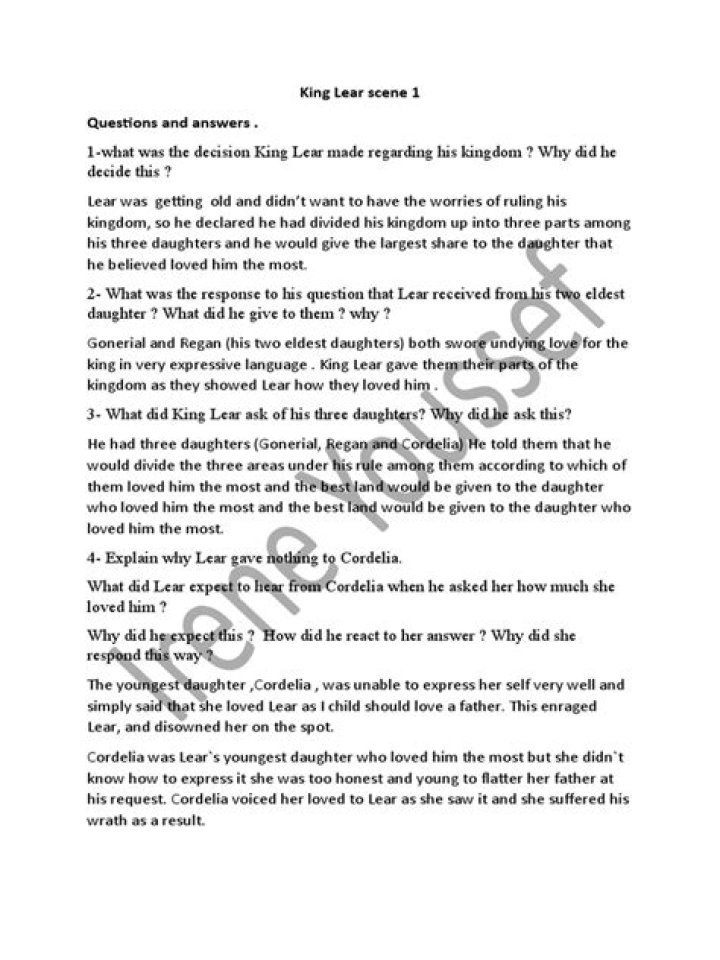 King Lear Questions and Answers PDF: Expert Insights & Answers