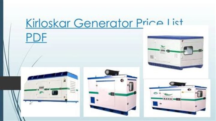 Kirloskar Generator Price List PDF – Affordable Pricing & Buy Now
