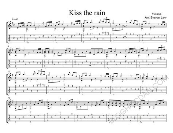 Kiss the Rain Guitar Sheet Music PDF – Play the Iconic Song Easily