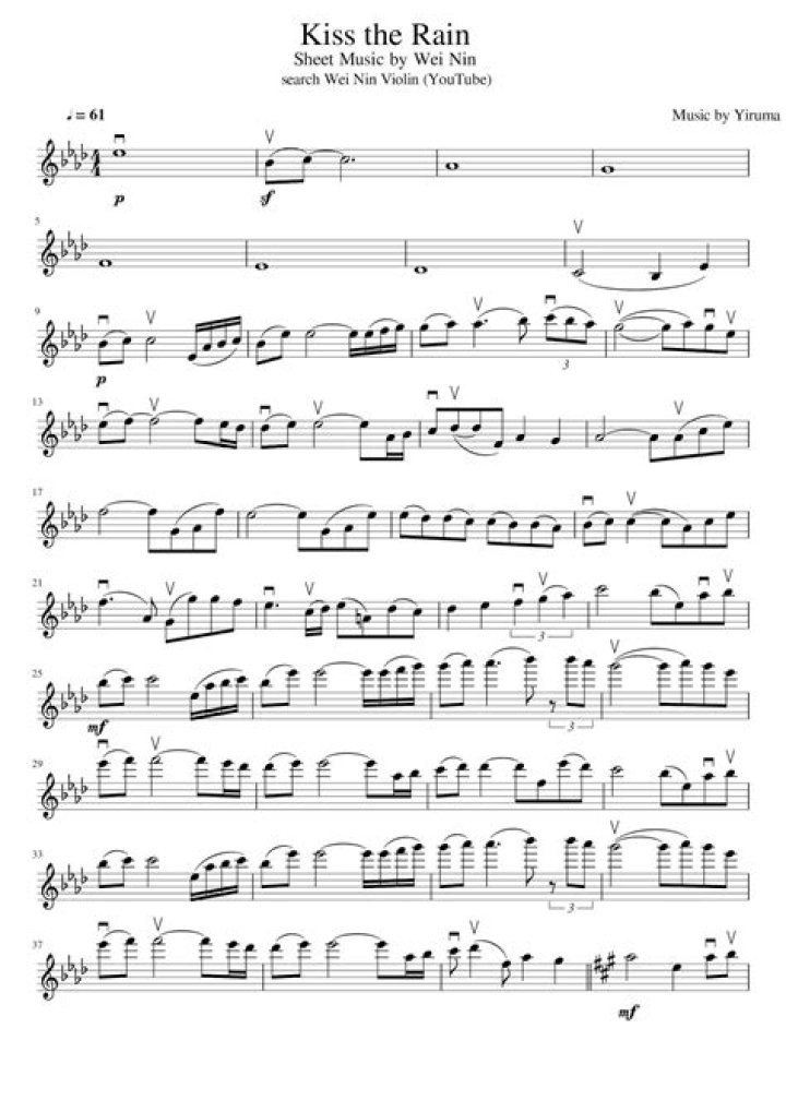 Kiss the Rain Violin Sheet Music Free PDF – Play This Classic Free Now