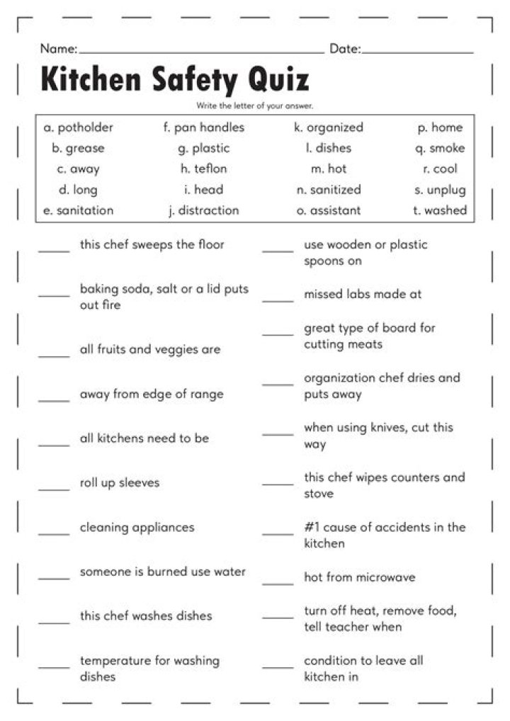 Kitchen Safety Quiz Questions & Answers PDF – Test Your Knowledge