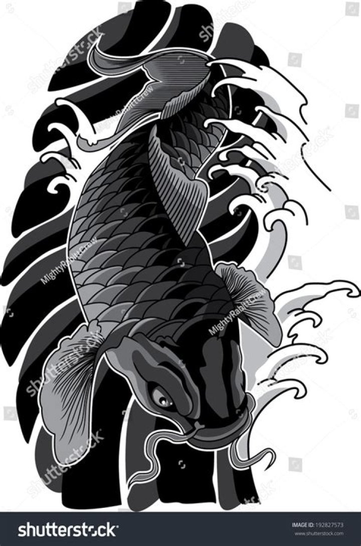 Koi Fish Tattoo Design Black And Grey