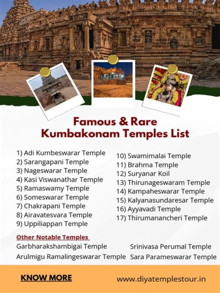Kumbakonam Temples List PDF: Explore Sacred Monuments of South India