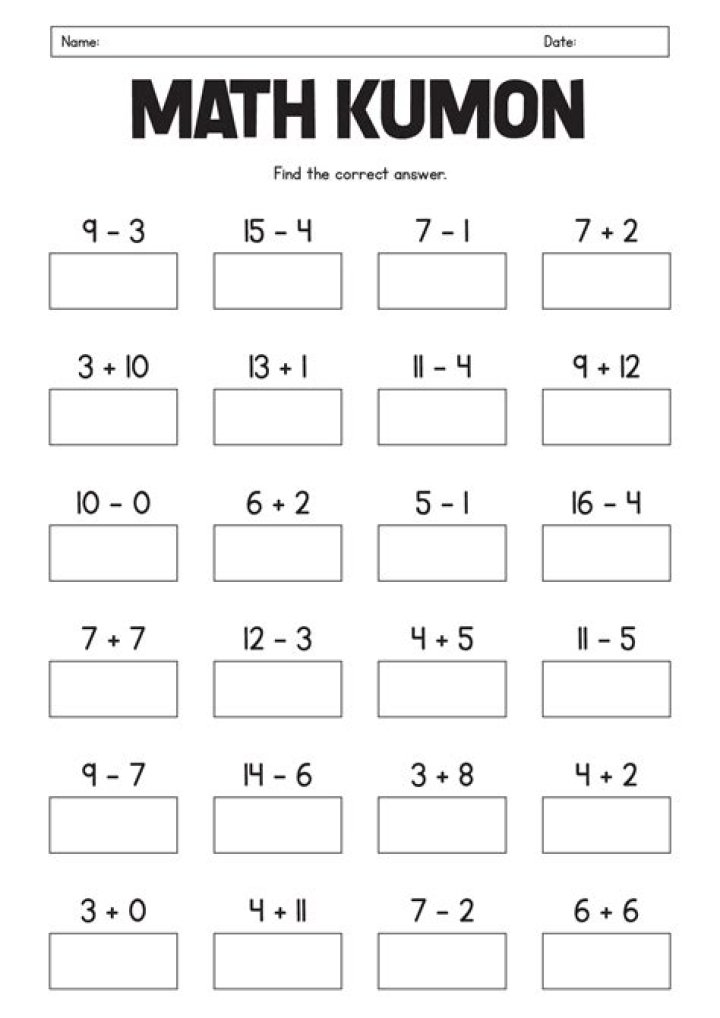 Free Kumon Grade 2 Math Worksheets PDF for Instant Download
